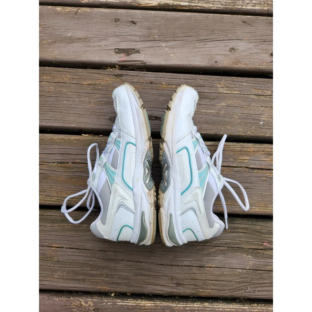 Vionic‎ Walker Sneakers White Teal Leather Orthopedic Walking Shoes Size 9
